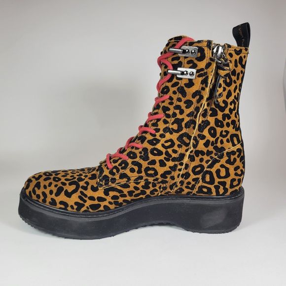 NWOT Diane Von Furstenberg Leopard Print Boots 8M - Picture 4 of 11